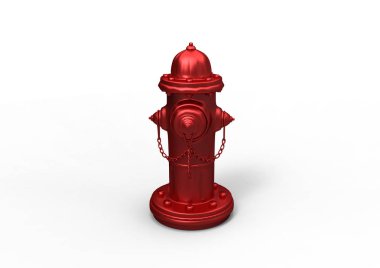 illüstrasyon izole beyaz zemin üzerine kırmızı yangın musluğu