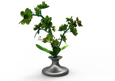 vazo çiçekleri 3d ayrı tut moduyla arka plan