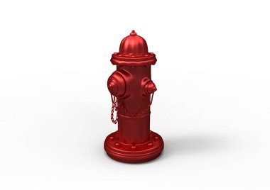 illüstrasyon izole beyaz zemin üzerine kırmızı yangın musluğu