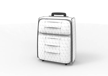 Beyaz arka plan üzerinde izole seyahat için bavul