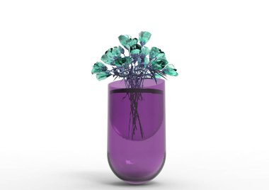 vazo çiçekleri 3d ayrı tut moduyla arka plan