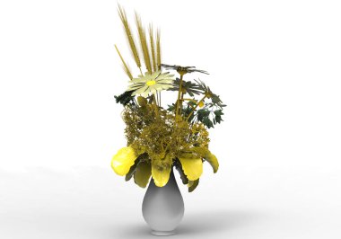 vazo çiçekleri 3d ayrı tut moduyla arka plan