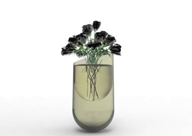 vazo çiçekleri 3d ayrı tut moduyla arka plan