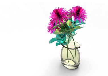 vazo çiçekleri 3d ayrı tut moduyla arka plan