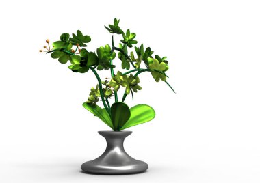 vazo çiçekleri 3d ayrı tut moduyla arka plan