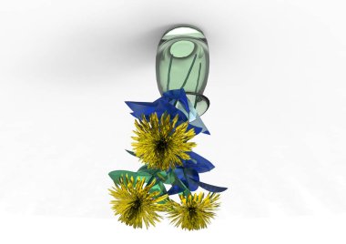 vazo çiçekleri 3d ayrı tut moduyla arka plan