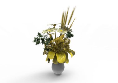 vazo çiçekleri 3d ayrı tut moduyla arka plan