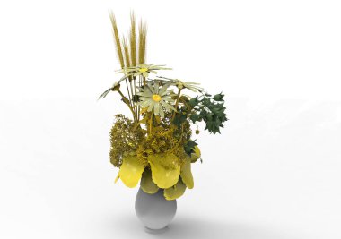 vazo çiçekleri 3d ayrı tut moduyla arka plan
