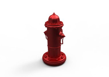 illüstrasyon izole beyaz zemin üzerine kırmızı yangın musluğu