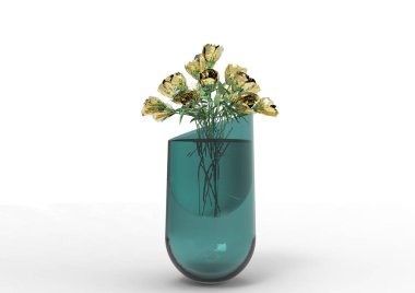 vazo çiçekleri 3d ayrı tut moduyla arka plan