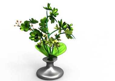 vazo çiçekleri 3d ayrı tut moduyla arka plan