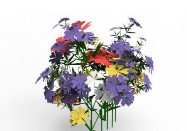 vazo çiçekleri 3d ayrı tut moduyla arka plan