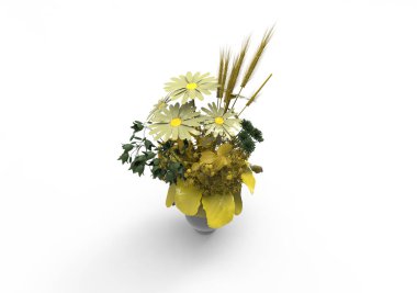 vazo çiçekleri 3d ayrı tut moduyla arka plan