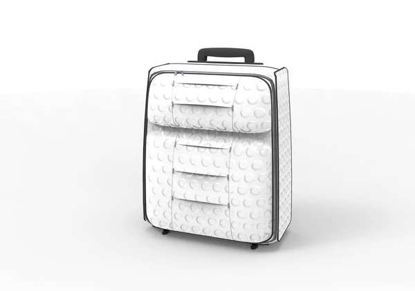 Βαλίτσα Για Ταξίδια Απομονωμένα Λευκό Φόντο — Φωτογραφία Αρχείου