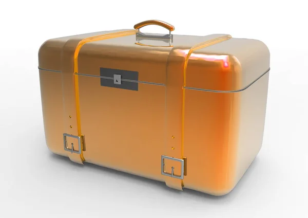 白い背景で隔離の旅行用スーツケース — ストック写真