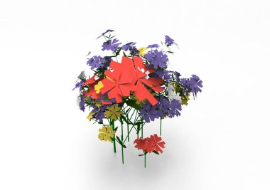 vazo çiçekleri 3d ayrı tut moduyla arka plan