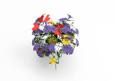 vazo çiçekleri 3d ayrı tut moduyla arka plan