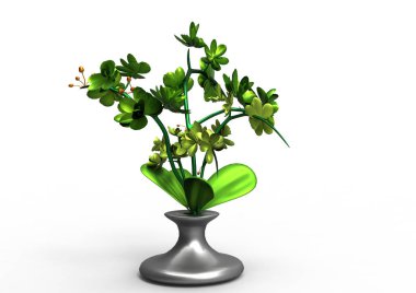 vazo çiçekleri 3d ayrı tut moduyla arka plan