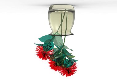 vazo çiçekleri 3d ayrı tut moduyla arka plan