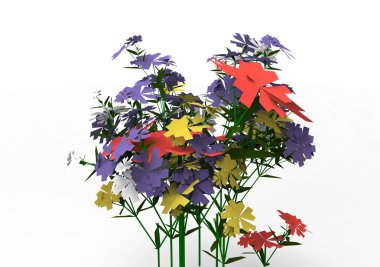 vazo çiçekleri 3d ayrı tut moduyla arka plan