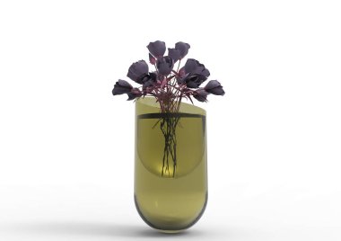 vazo çiçekleri 3d ayrı tut moduyla arka plan