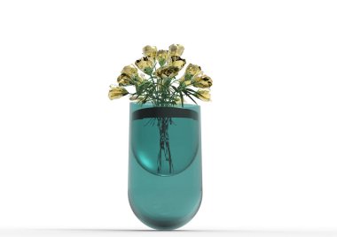 vazo çiçekleri 3d ayrı tut moduyla arka plan