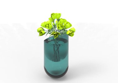 vazo çiçekleri 3d ayrı tut moduyla arka plan