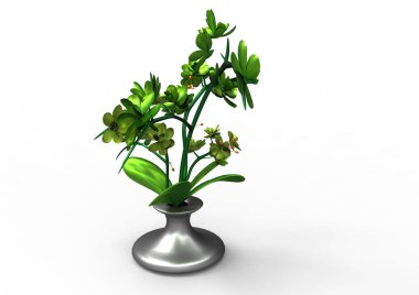 vazo çiçekleri 3d ayrı tut moduyla arka plan