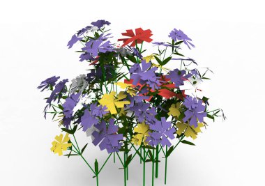 vazo çiçekleri 3d ayrı tut moduyla arka plan