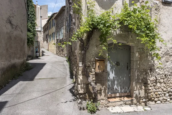 Vieille maison couverte de vigne dans la ville médiévale de riez en provence française — Photo