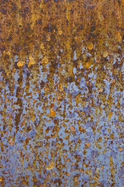 Beautiful Abstract Background Metal Blue Yellow Brown Rusty Plate — Stock Photo, Image