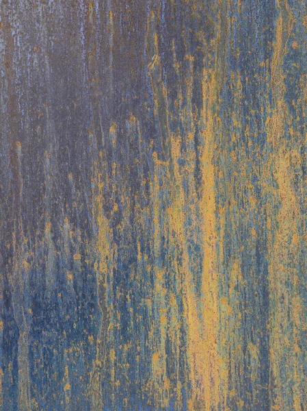 Prachtige Abstracte Achtergrond Van Metalen Blauw Geel Bruin Roestig Plaat — Stockfoto