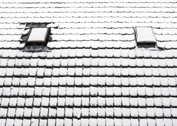 Abstrakcyjny Wzór Śniegu Zimą Zakrywany Dachówki — Zdjęcie stockowe