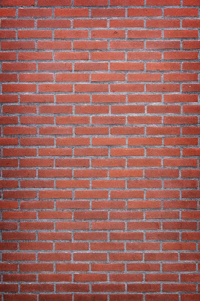 Partie verticale du mur de briques rouges — Photo