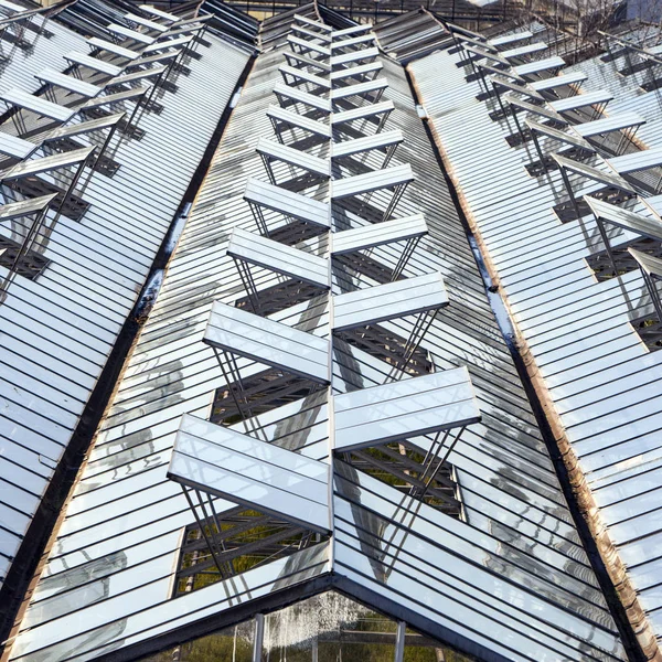 Abstract architecture of glass greenhouses in the netherlands — Stock Photo, Image