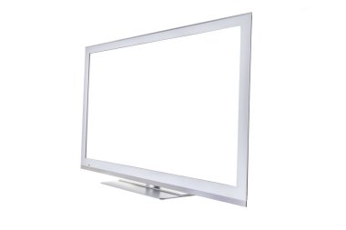 Beyaz arka plan metin için yalıtılmış bir ekranda şık Tv 