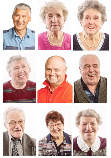 Oudere Mensen Lachen Collage — Stockfoto