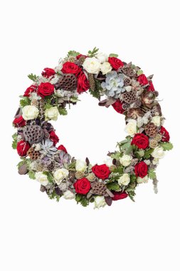 Güzel çiçek çelenk. Beyaz arka plan üzerinde izole tasarım çözümü