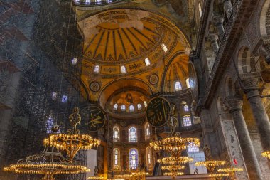 İstanbul, Türkiye, 23.05.2019: İçişleri Aya Sofya. Closeup.