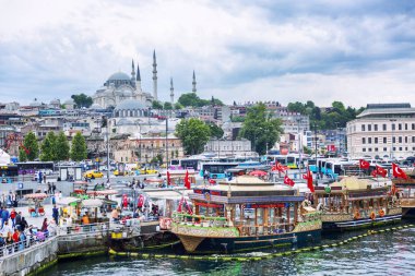 İstanbul, Türkiye, 22.05.2019: Güneşli bir günde limana güzel bir bakış.