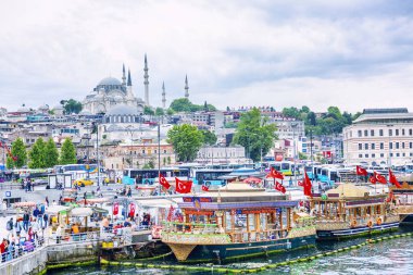 İstanbul, Türkiye, 22.05.2019: Güneşli bir günde limana güzel bir bakış.