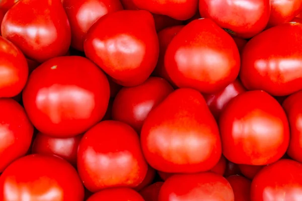 Banyak Tomat Merah Berair Meja Vitamin Dan Makanan Sehat — Stok Foto
