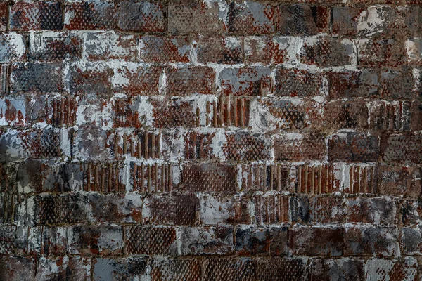 旧的肮脏的砖墙 案文的篇幅 — 图库照片