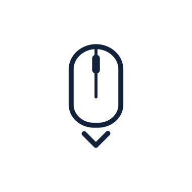 Bilgisayar fare simgesi simgesi aşağı in. Düz stil tasarım. Vektör çizim.