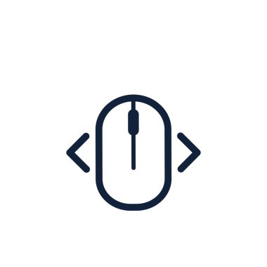 sağ sol bilgisayar fare simgesi simge'yi tıklatın. Düz stil tasarım. Vektör çizim.