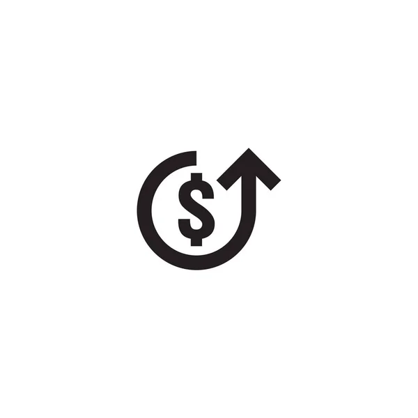 Значок Збільшення Долара Грошовий Символ Стрілою Розтягується Вгору Значок Продажу — стоковий вектор