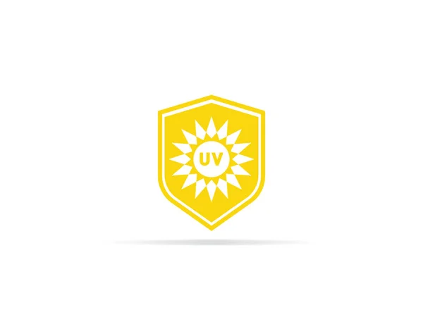 Schutzsymbol Strahlung Mit Sonnen Und Schildsymbol Vektorillustration — Stockvektor