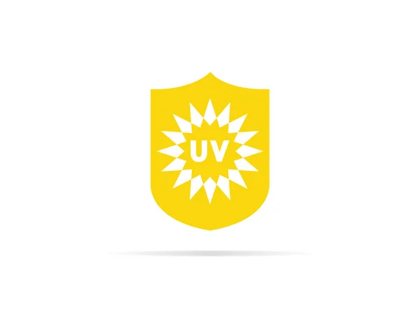 Ikona Ochrony Anty Promieniowanie Ultrafioletowe Słońca Tarcza Symbol Logo Ilustracja — Wektor stockowy