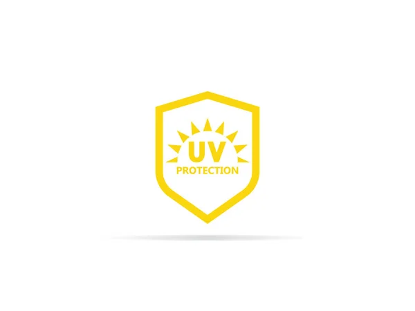 UV koruma simgesi, Güneş ve kalkan logo simgesi olan ultraviyole radyasyon anti. vektör çizim.