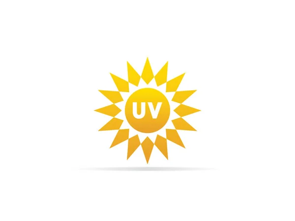 Излучение Значок Ультрафиолетовый Символом Логотипа Солнца Векторная Иллюстрация — стоковый вектор